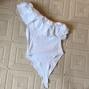 Zara white one shoulder bodysuit - NWT - large
